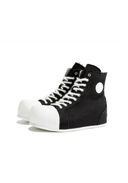 FVVO丨R/F 2.0 “ Chaos NOISE ”Canvas boots-Black&White - PSYLOS 1, FVVO丨R/F 2.0 “ Chaos NOISE ”Canvas boots-Black&White, Boots, FVVO&ROCKSTA•JAPAN, PSYLOS 1
