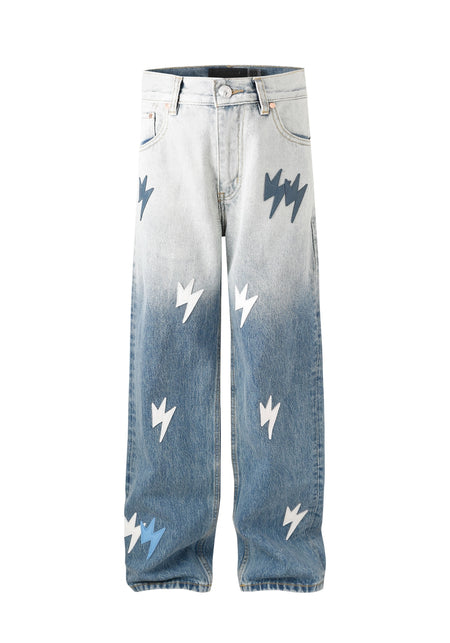 AMEXNOCAP丨Lightning Patch Gradient Stone Jeans - PSYLOS 1, AMEXNOCAP丨Lightning Patch Gradient Stone Jeans, Jeans, Amexnocap, PSYLOS 1