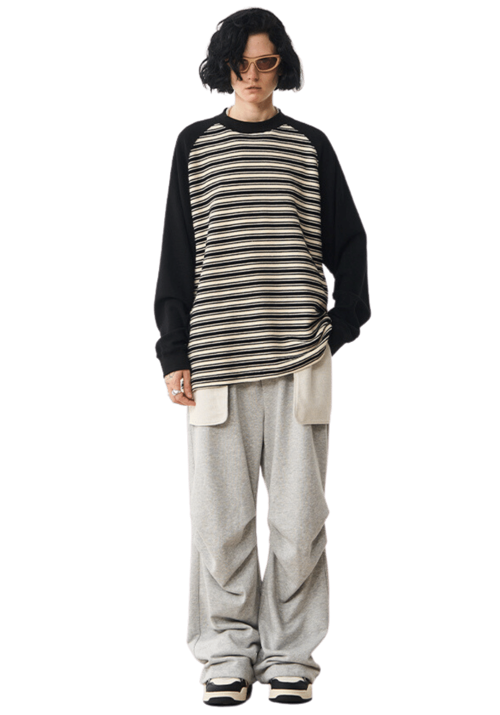 Striped Color Block Sweatershirt - PSYLOS 1, Striped Color Block Sweatershirt, Sweatshirts, MODITEC, PSYLOS 1