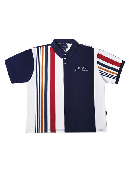 ACUSA | Asymmetrical Color Block Oversized Polo - PSYLOS 1, ACUSA | Asymmetrical Color Block Oversized Polo, Tops, ACUSA, PSYLOS 1