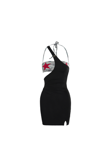 Asym Camo Off-Shoulder Dress - PSYLOS 1, Asym Camo Off-Shoulder Dress, Dresses, NyDkyel, PSYLOS 1
