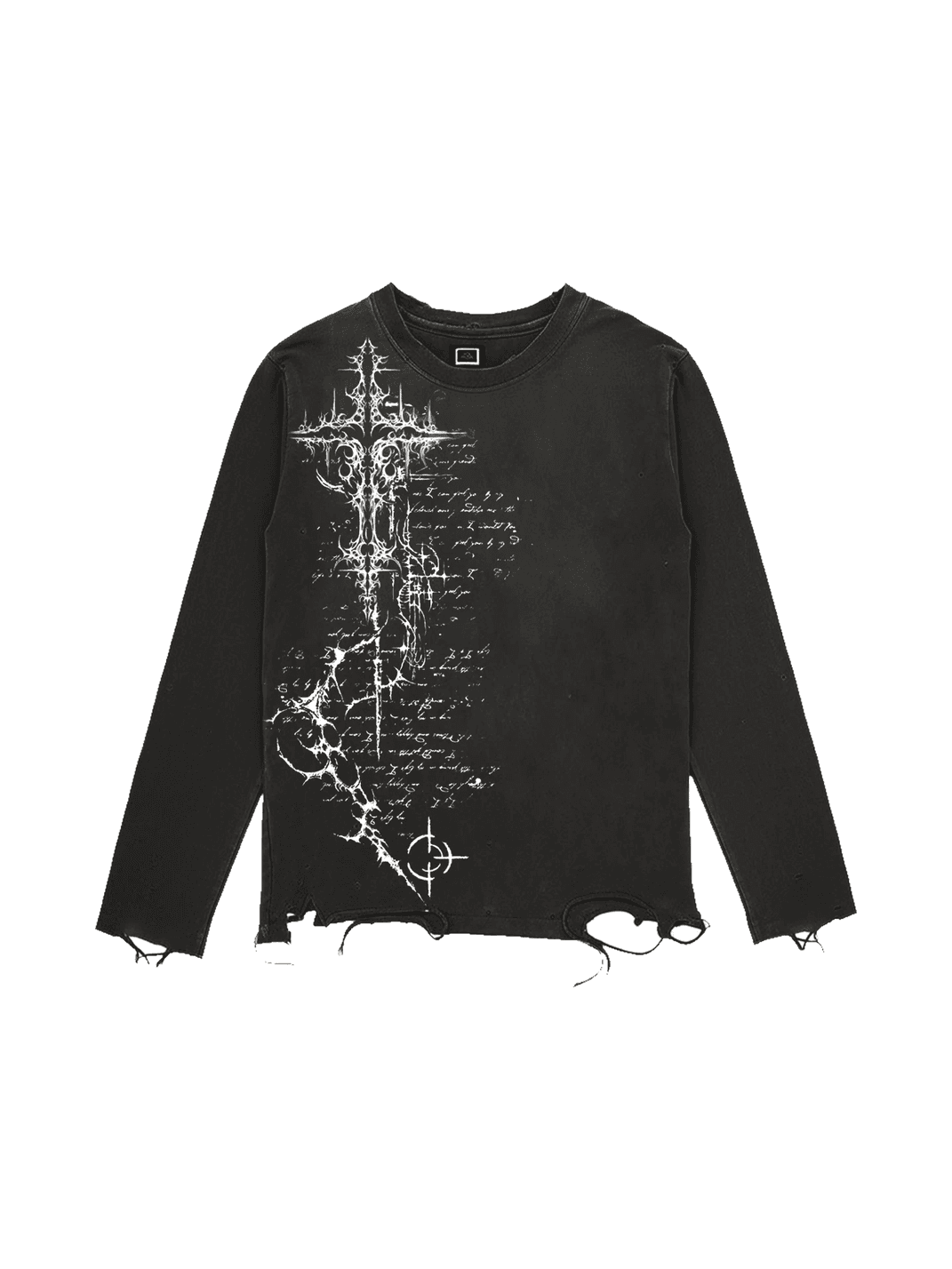 SHIBU | Unisex Vintage Distressed Gothic Long Sleeve T-Shirt