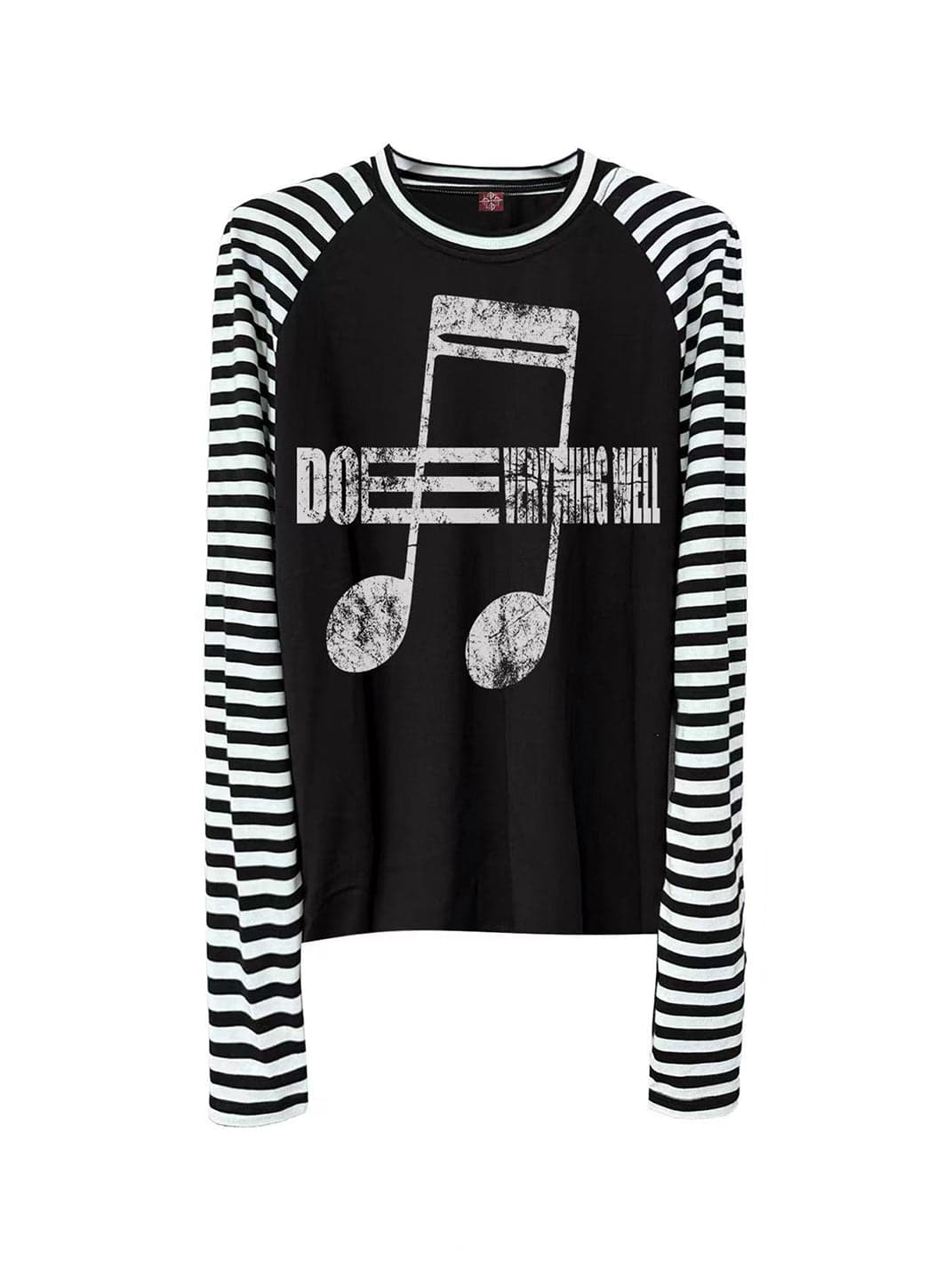 DETW | Musical Note Striped Raglan Sleeves Tee