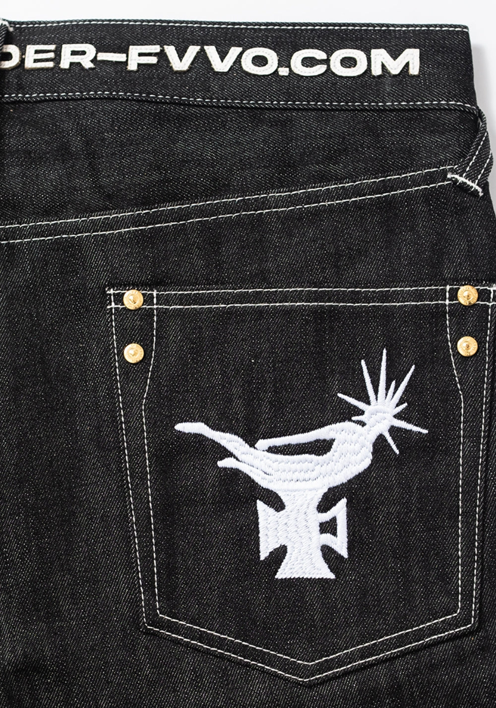 FVVO丨Red Selvedge Embroidered Raw Denim Jeans-White - PSYLOS 1, FVVO丨Red Selvedge Embroidered Raw Denim Jeans-White, Pants, FREE WORLD ORDER, PSYLOS 1