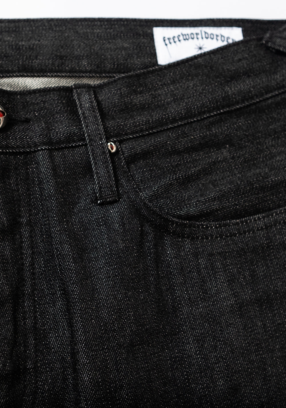 FVVO丨Red Selvedge Embroidered Raw Denim Jeans-Black - PSYLOS 1, FVVO丨Red Selvedge Embroidered Raw Denim Jeans-Black, Pants, FREE WORLD ORDER, PSYLOS 1