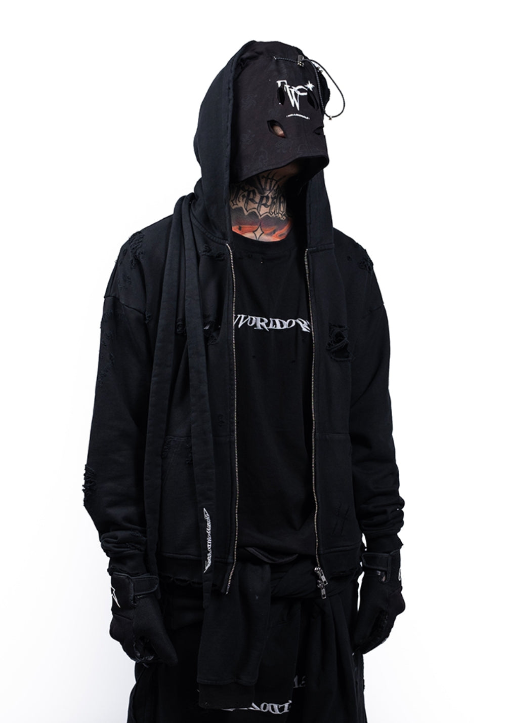 FVVO丨Dirty washed ripped pocket zip-up - PSYLOS 1, FVVO丨Dirty washed ripped pocket zip-up, Hoodie, FREE WORLD ORDER, PSYLOS 1