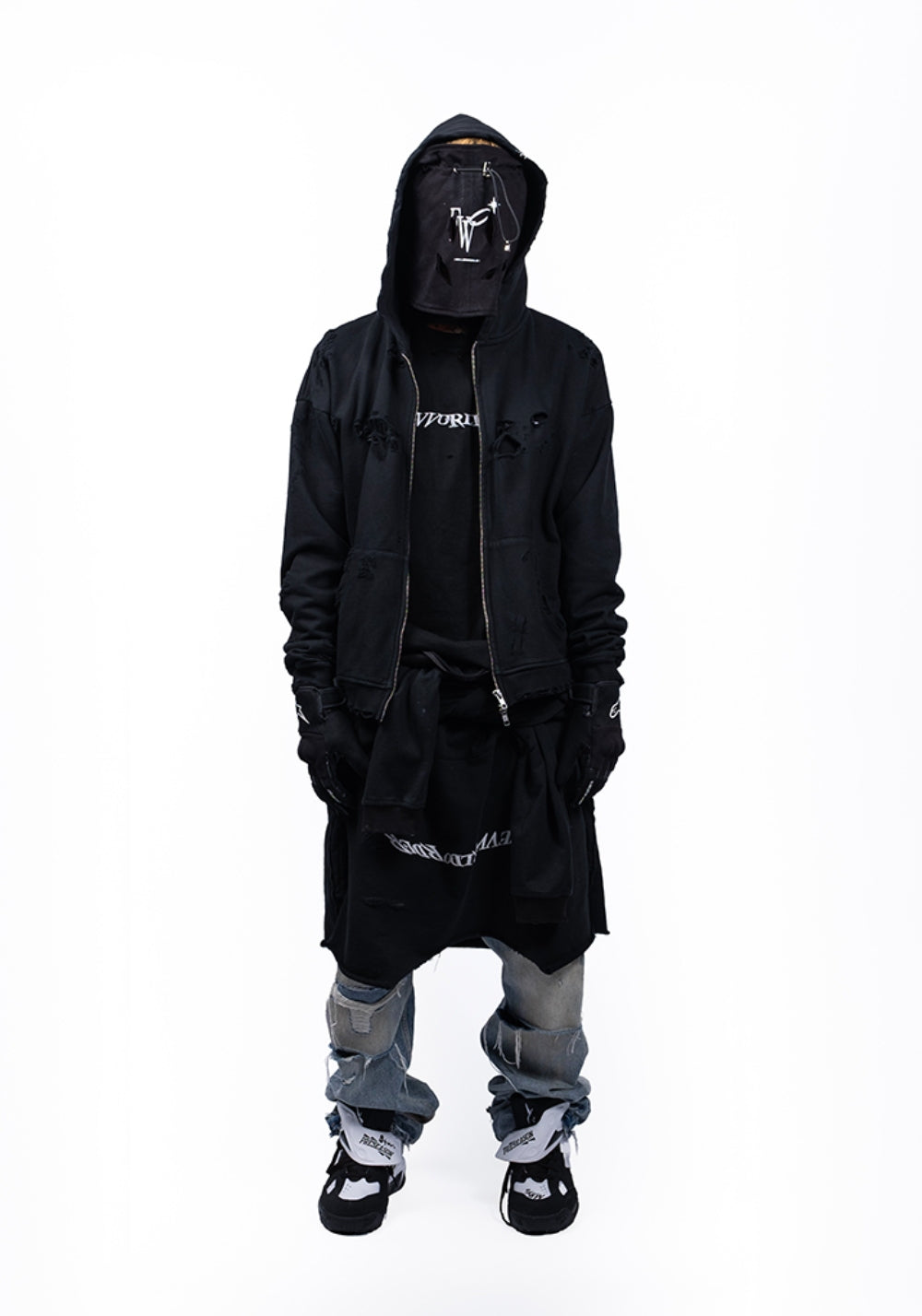 FVVO丨Dirty washed ripped pocket zip-up - PSYLOS 1, FVVO丨Dirty washed ripped pocket zip-up, Hoodie, FREE WORLD ORDER, PSYLOS 1