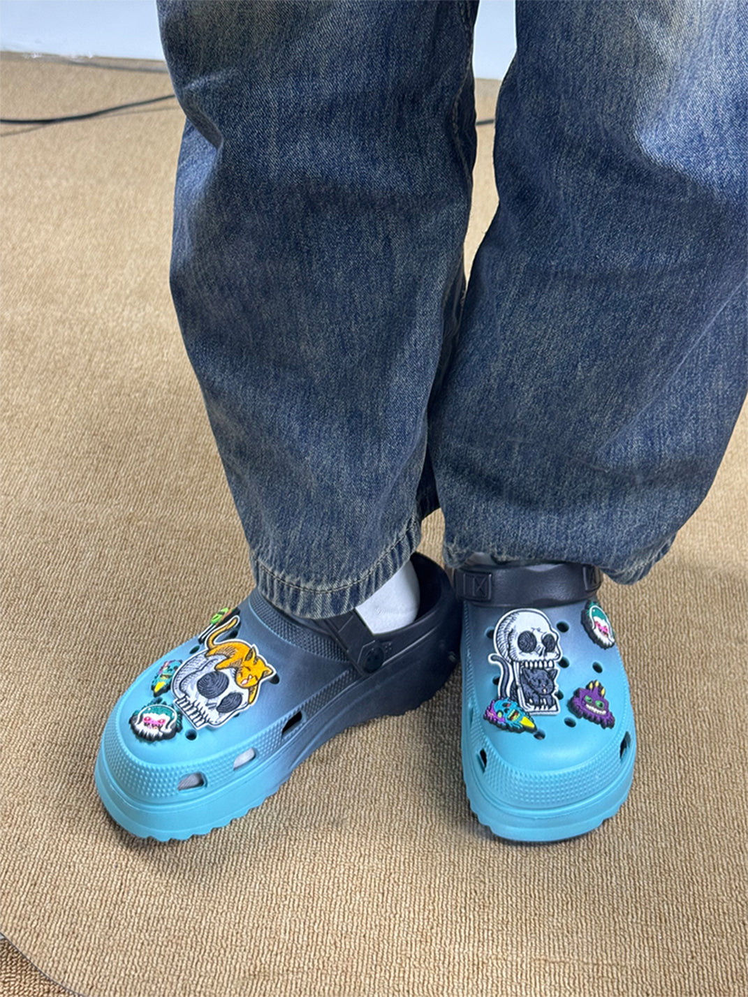 UNFAIR | Skull EVA Platform Covered-Toe Beach Clogs - PSYLOS 1, UNFAIR | Skull EVA Platform Covered-Toe Beach Clogs, Sandals, UNFAIR, PSYLOS 1