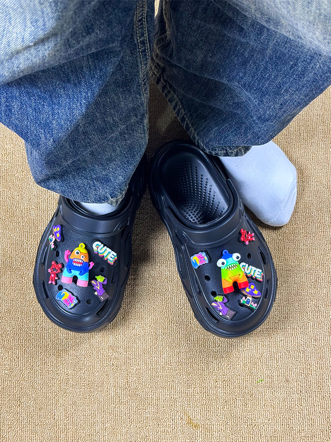 UNFAIR | Rainbow Monster EVA Platform Couple Slides - PSYLOS 1, UNFAIR | Rainbow Monster EVA Platform Couple Slides, Sandals, UNFAIR, PSYLOS 1