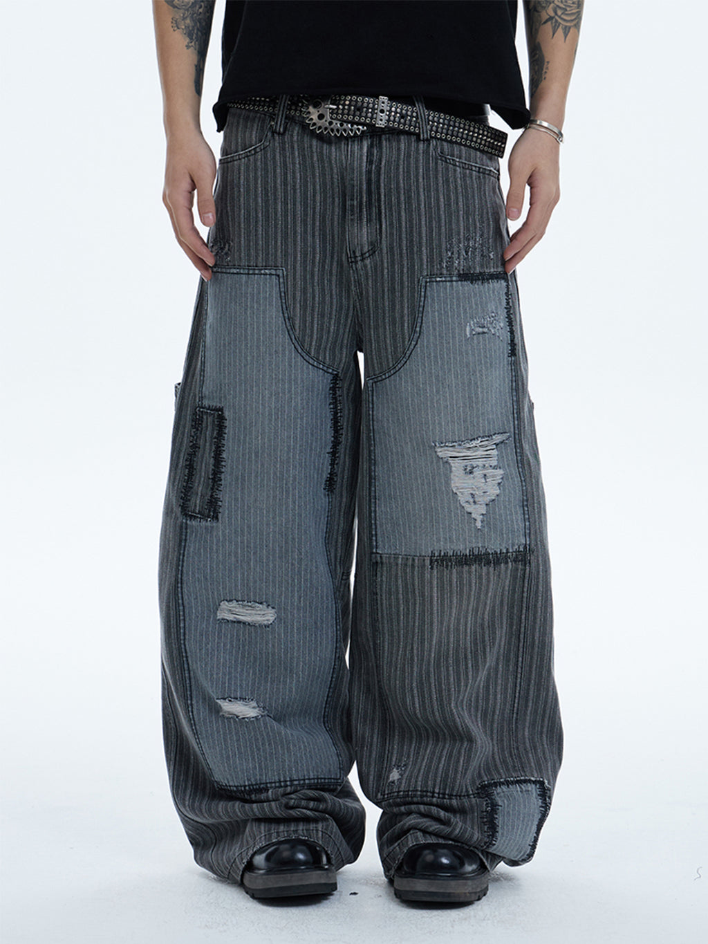 DND4DES | Vintage Patchwork Striped Boro Pants - PSYLOS 1, DND4DES | Vintage Patchwork Striped Boro Pants, Pants, DND4DES•JAPAN, PSYLOS 1