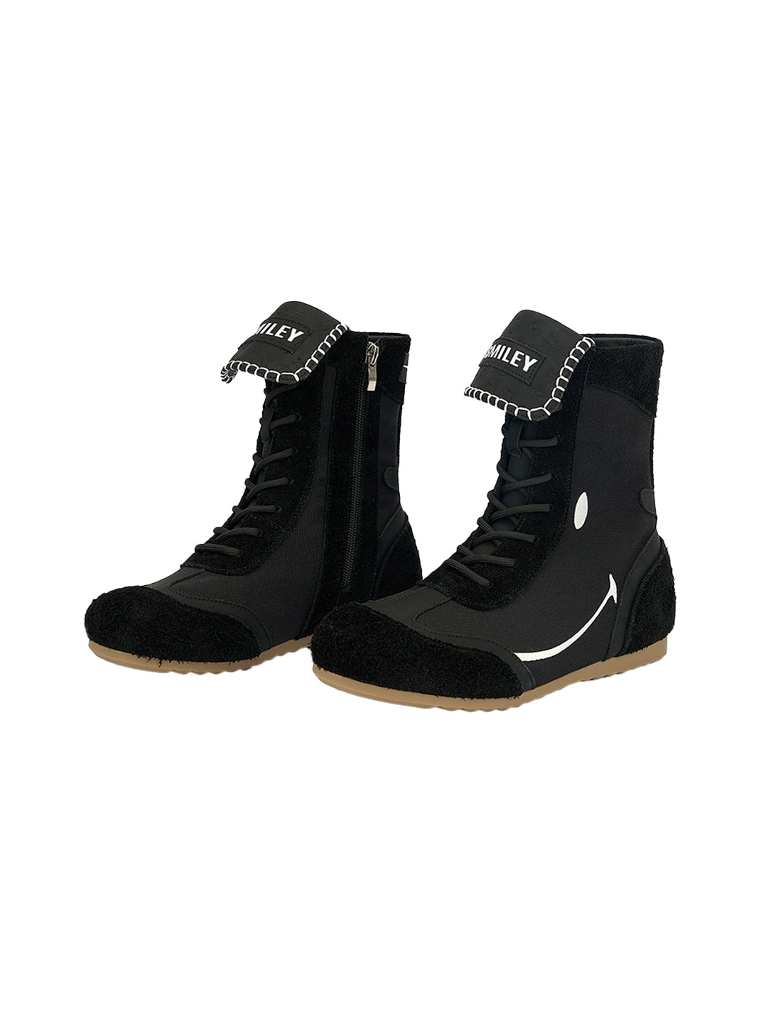 SMILEY | Boxing Mid Boots Chunky Platform-Black - PSYLOS 1, SMILEY | Boxing Mid Boots Chunky Platform-Black, Boots, SMILEY, PSYLOS 1