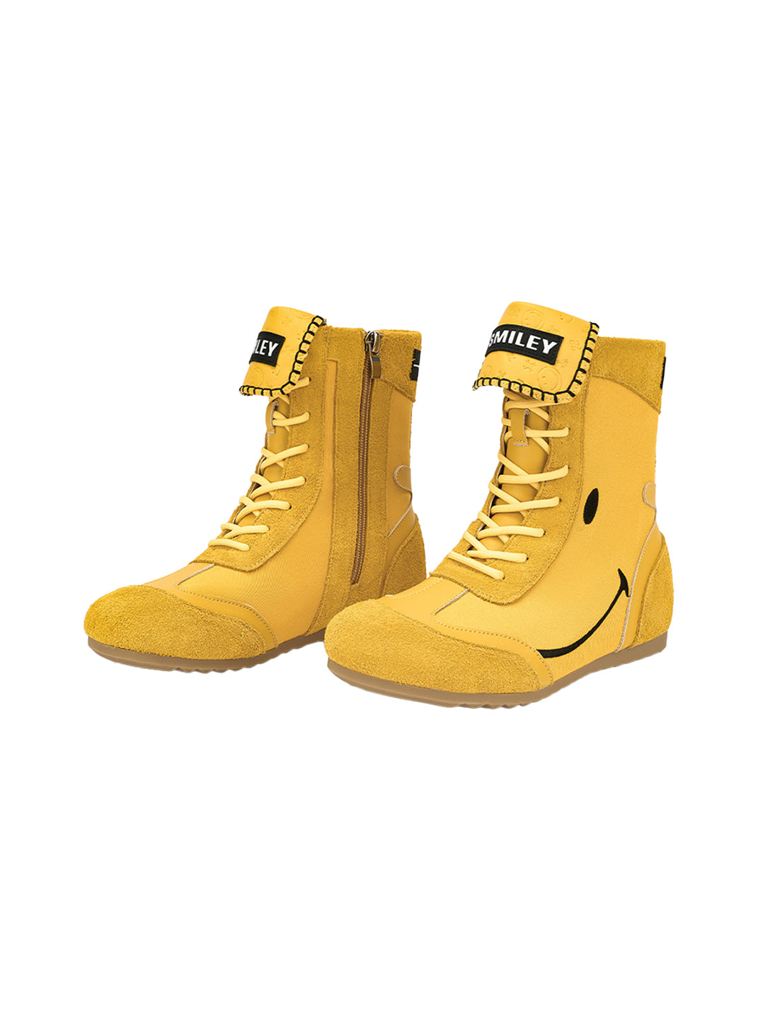 SMILEY | Boxing Mid Boots Chunky Platform-Yellow - PSYLOS 1, SMILEY | Boxing Mid Boots Chunky Platform-Yellow, Boots, SMILEY, PSYLOS 1
