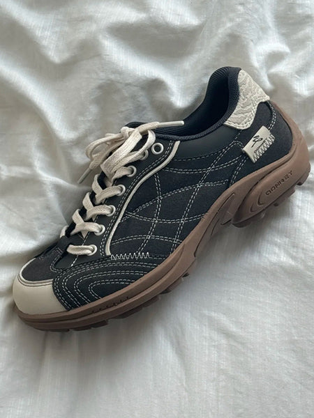 MULE DONKEY | "Downforce" Retro Stitchwork Racing Trainer - Charcoal - PSYLOS 1, MULE DONKEY | "Downforce" Retro Stitchwork Racing Trainer - Charcoal, Unisex Shoes, MULE DONKEY, PSYLOS 1