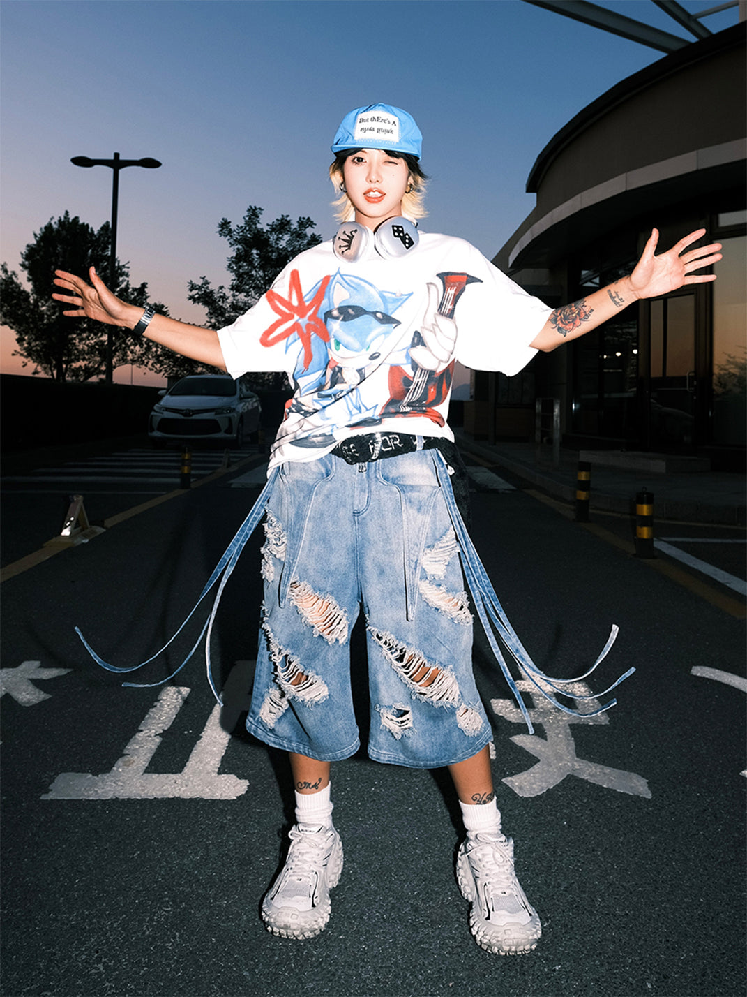 DND4DES | Cartoon Sonic Graphic T-Shirt - PSYLOS 1, DND4DES | Cartoon Sonic Graphic T-Shirt, T-Shirt, DND4DES•JAPAN, PSYLOS 1