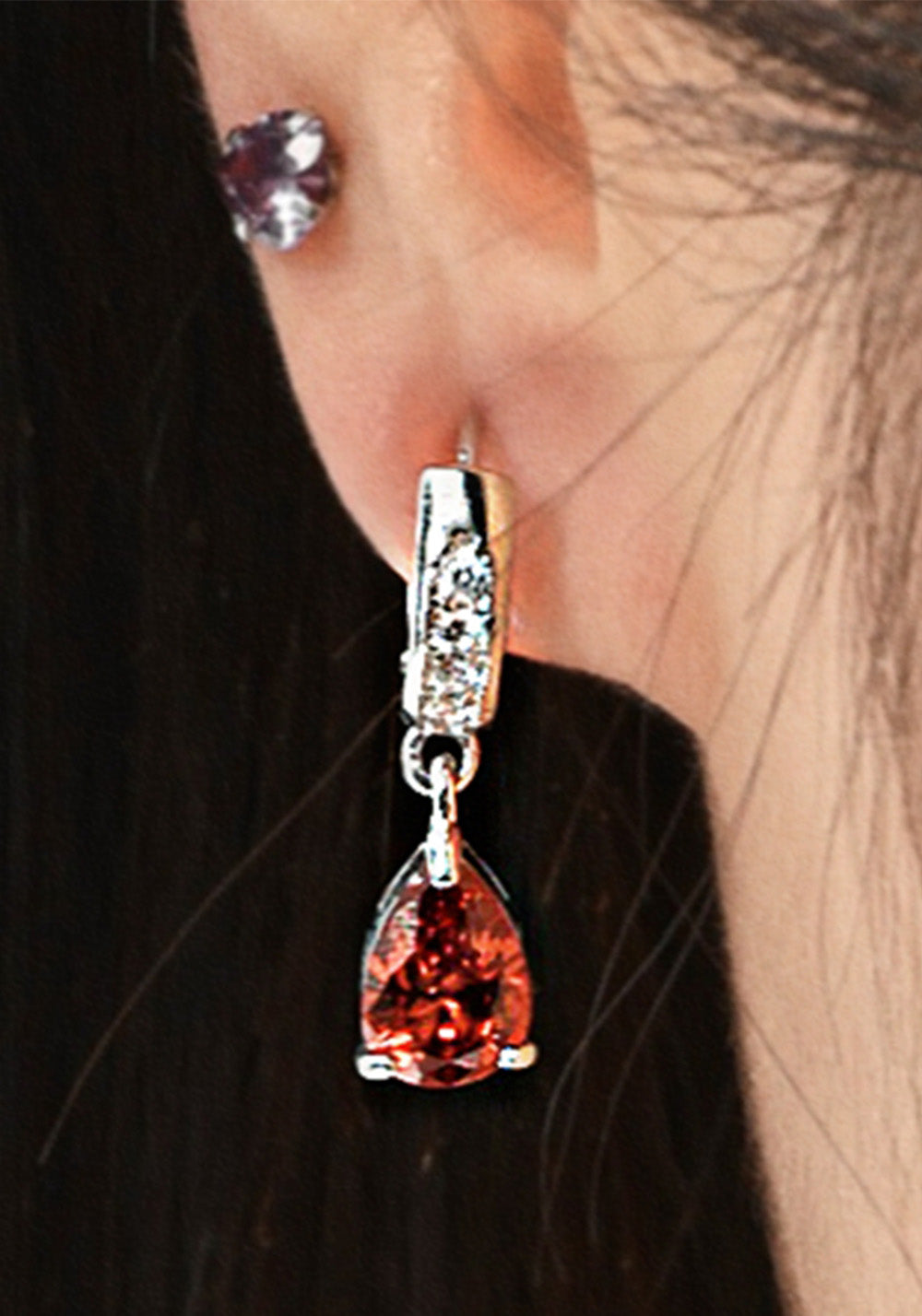 Losing Bargain丨Blood Red Teardrop Zircon Earrings - PSYLOS 1, Losing Bargain丨Blood Red Teardrop Zircon Earrings, Accessories, Losing Bargain, PSYLOS 1