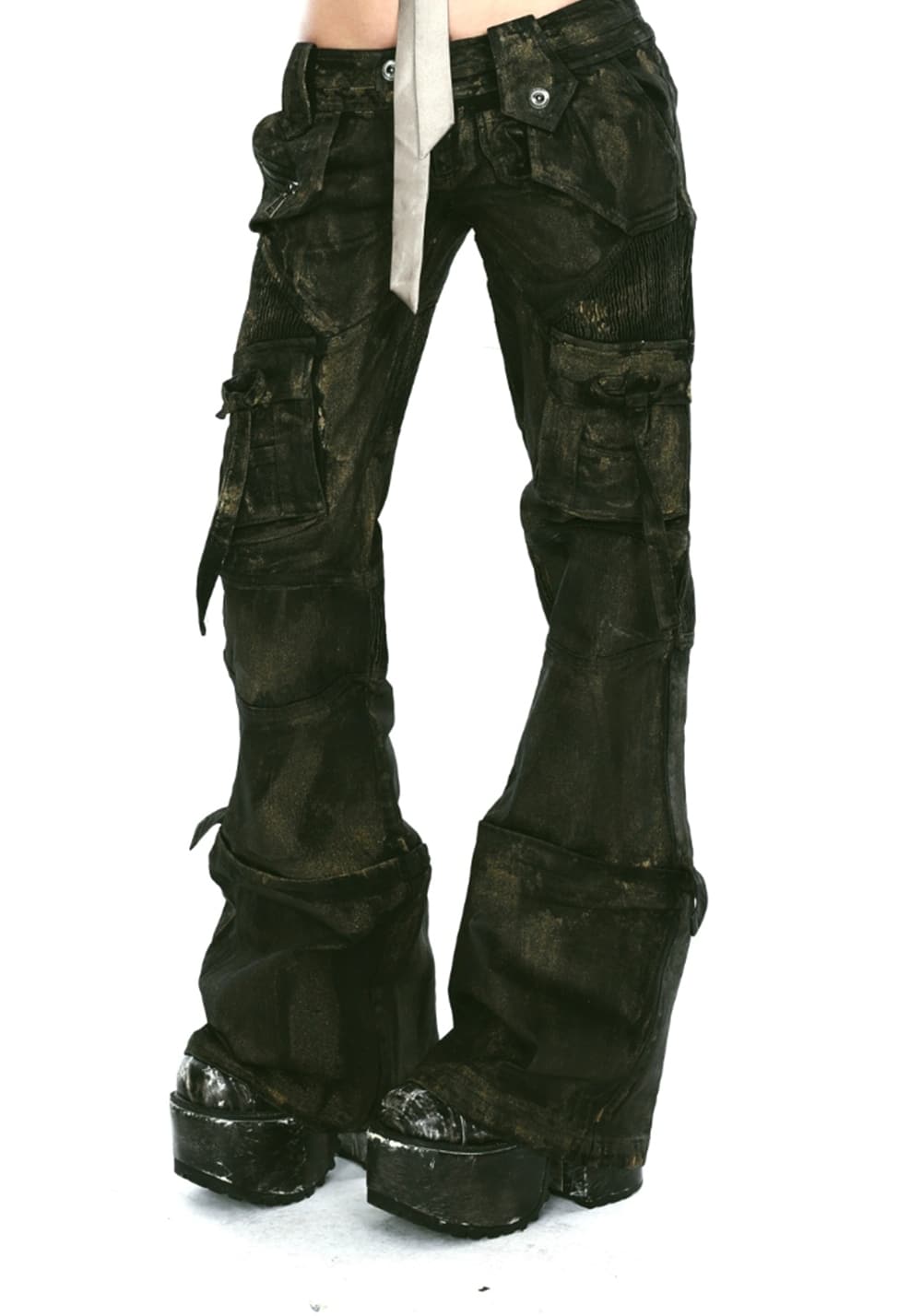 OPEN AESTHETIC丨Layered Gold Jeans - PSYLOS 1, OPEN AESTHETIC丨Layered Gold Jeans, Pants, OPEN AESTHETIC, PSYLOS 1