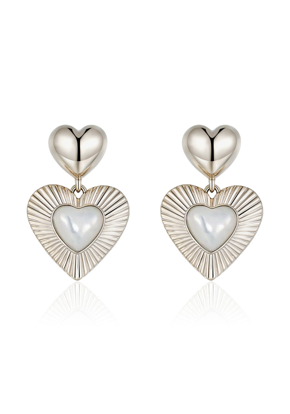 SUN HUNTER丨Heart-Shaped Mother-of-Pearl Studs - PSYLOS 1, SUN HUNTER丨Heart-Shaped Mother-of-Pearl Studs, Accessories, SUN HUNTER, PSYLOS 1