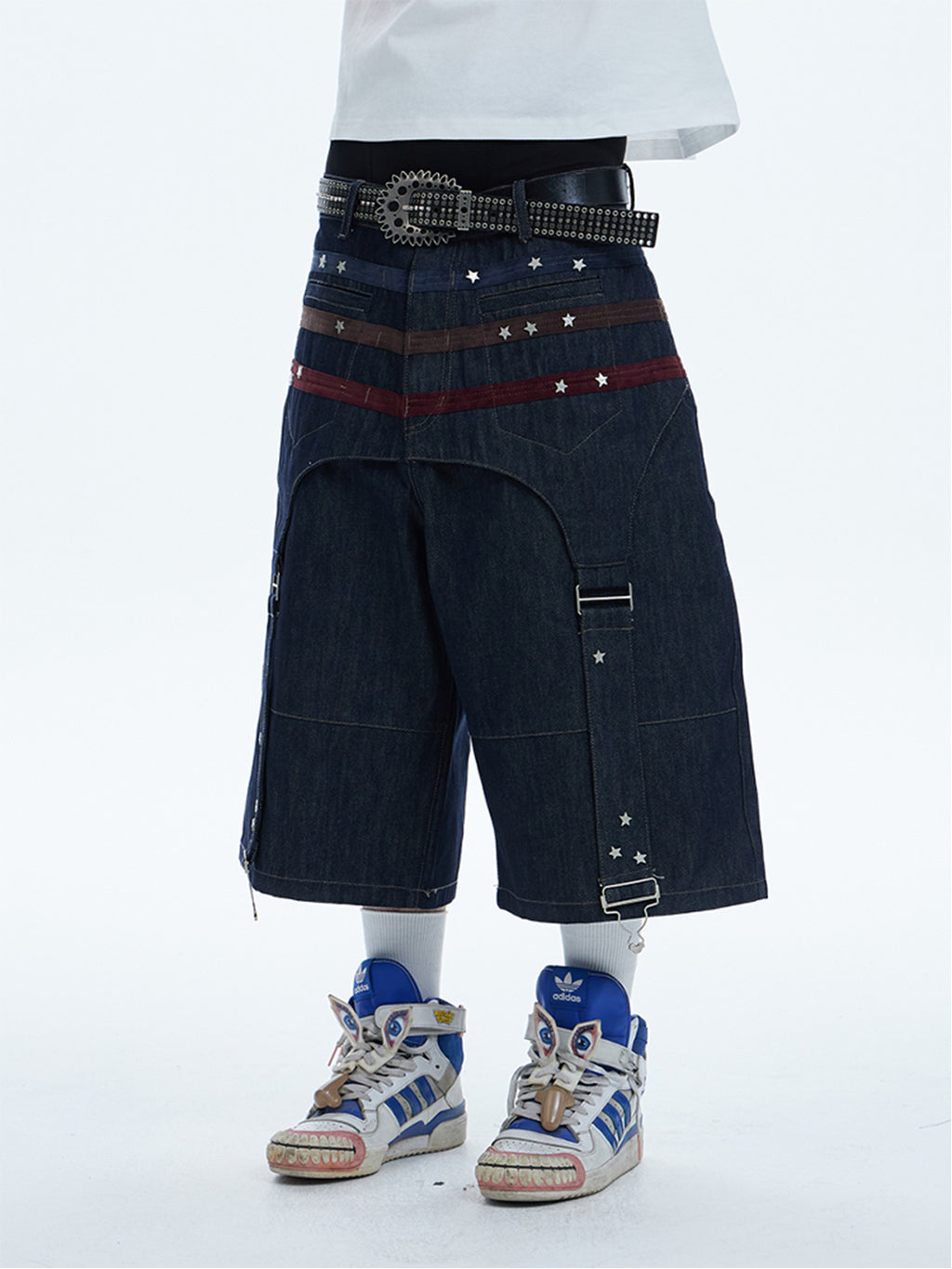 DND4DES | Star Rivet Suede Denim Shorts - PSYLOS 1, DND4DES | Star Rivet Suede Denim Shorts, Shorts, DND4DES•JAPAN, PSYLOS 1
