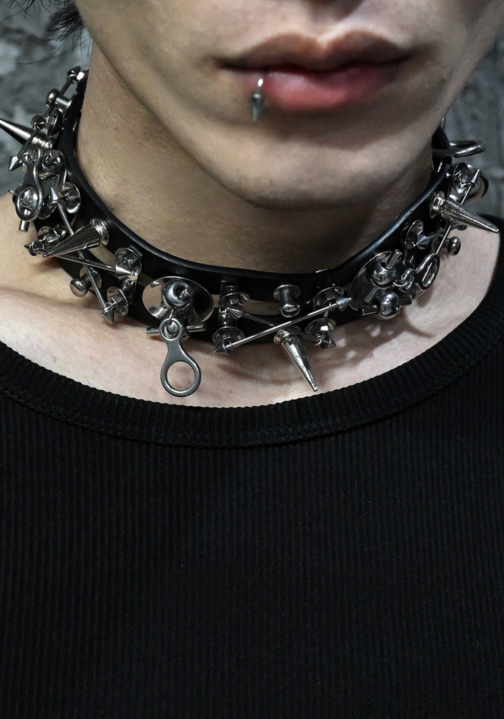 ILLuSoRy丨Handmade Punk Leather Choker - Heavy Duty Hardware - PSYLOS 1, ILLuSoRy丨Handmade Punk Leather Choker - Heavy Duty Hardware, Accessories, ILLuSoRy, PSYLOS 1