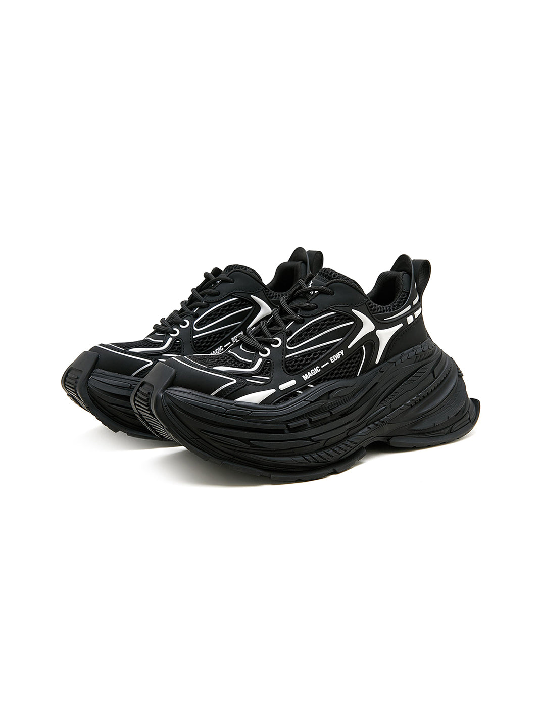 M88M丨Distressed Dad Sneakers Couple Retro Shoes-Black - PSYLOS 1, M88M丨Distressed Dad Sneakers Couple Retro Shoes-Black, Chunky Sneakers, M88M, PSYLOS 1