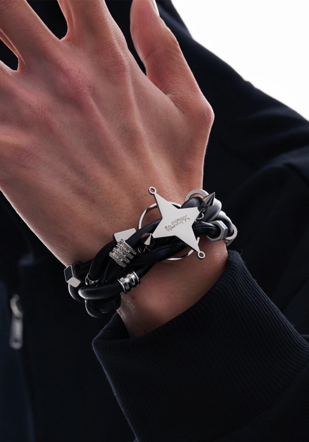 ILLuSoRy丨Leather-Wrapped Bead Bracelet - PSYLOS 1, ILLuSoRy丨Leather-Wrapped Bead Bracelet, Accessories, ILLuSoRy, PSYLOS 1