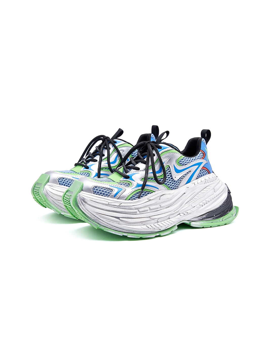 M88M丨Chunky Retro Dad Sneakers Mesh Running Shoes-Silver Green - PSYLOS 1, M88M丨Chunky Retro Dad Sneakers Mesh Running Shoes-Silver Green, Chunky Sneakers, M88M, PSYLOS 1