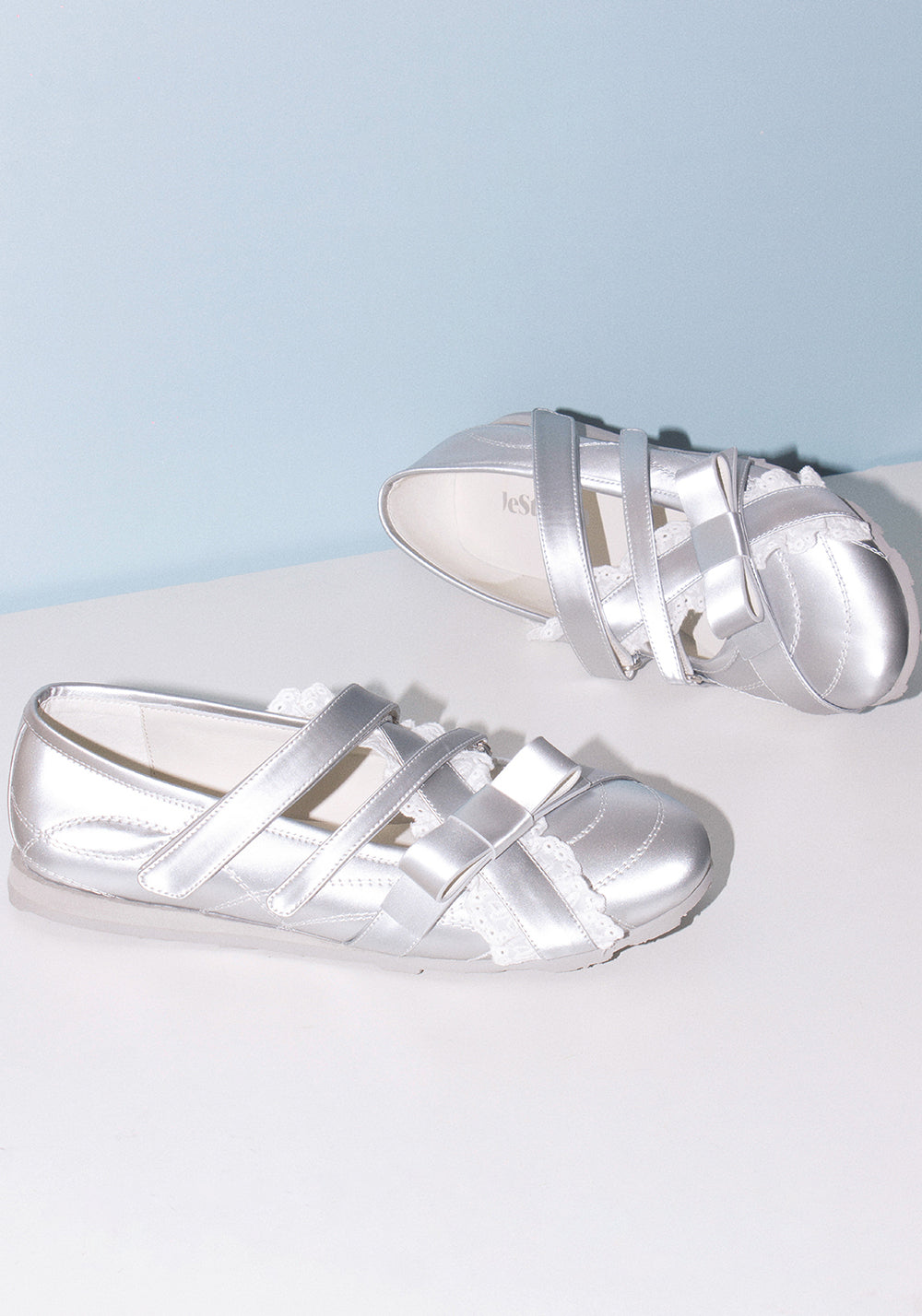 LeStream | Silver Mary Jane Flats  - PSYLOS 1, LeStream | Silver Mary Jane Flats , Retro Trainers, LeStream, PSYLOS 1