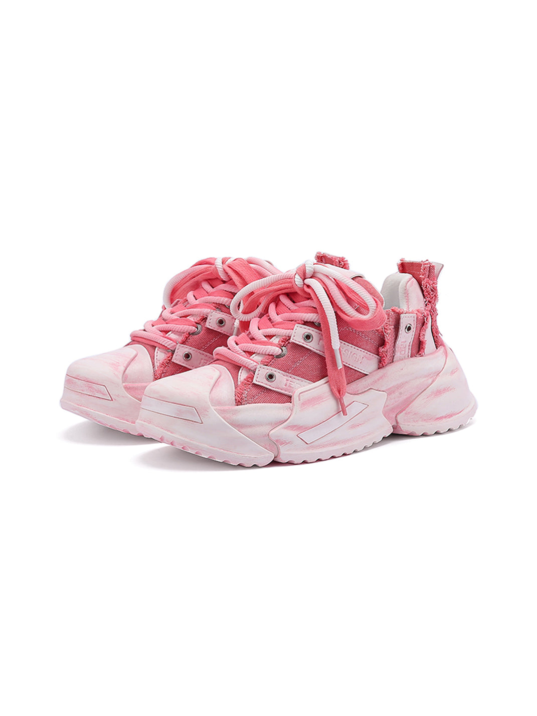 M88M丨Distressed Chunky Platform Fashion Casual Shoes-Pink - PSYLOS 1, M88M丨Distressed Chunky Platform Fashion Casual Shoes-Pink, Shoes, M88M, PSYLOS 1