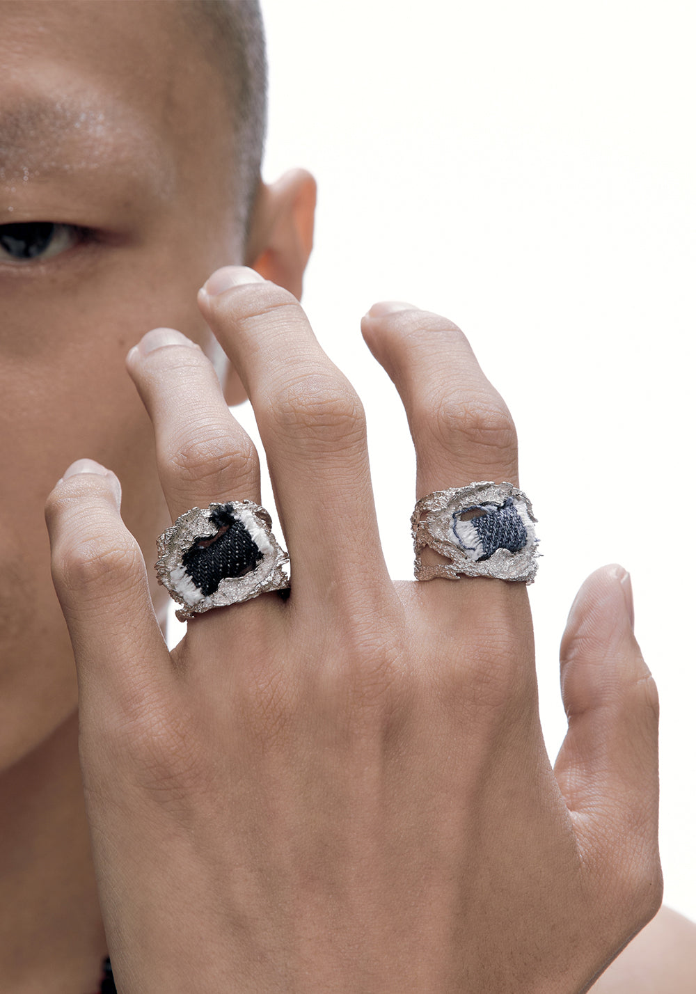 ILLuSoRy丨Futuristic Silver Denim Ring - PSYLOS 1, ILLuSoRy丨Futuristic Silver Denim Ring, Accessories, ILLuSoRy, PSYLOS 1