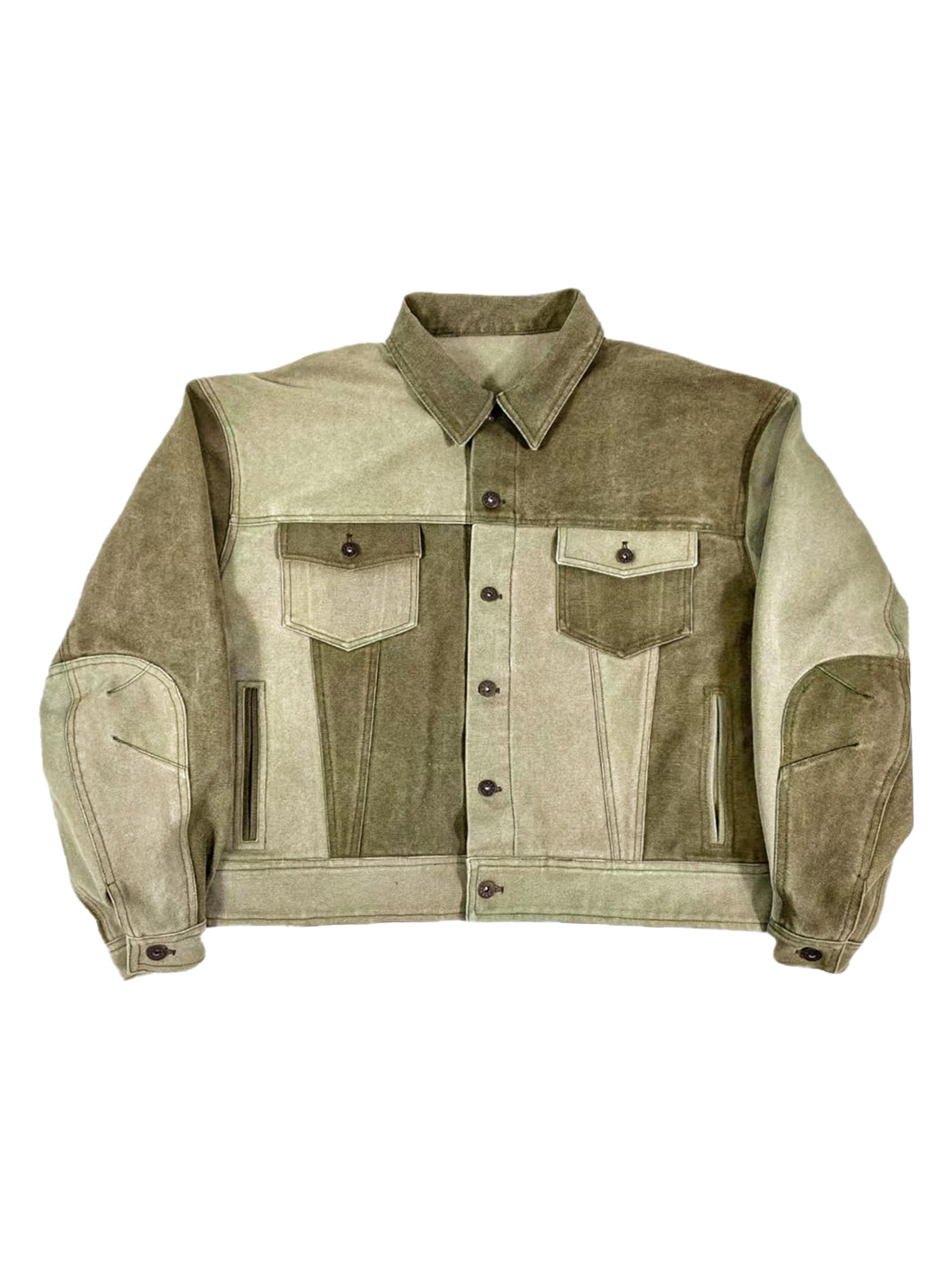 WoosterArchive | Oversized Two-Tone Patchwork Aged Demin Jacket - PSYLOS 1, WoosterArchive | Oversized Two-Tone Patchwork Aged Demin Jacket, Men's Wear, WoosterArchive, PSYLOS 1