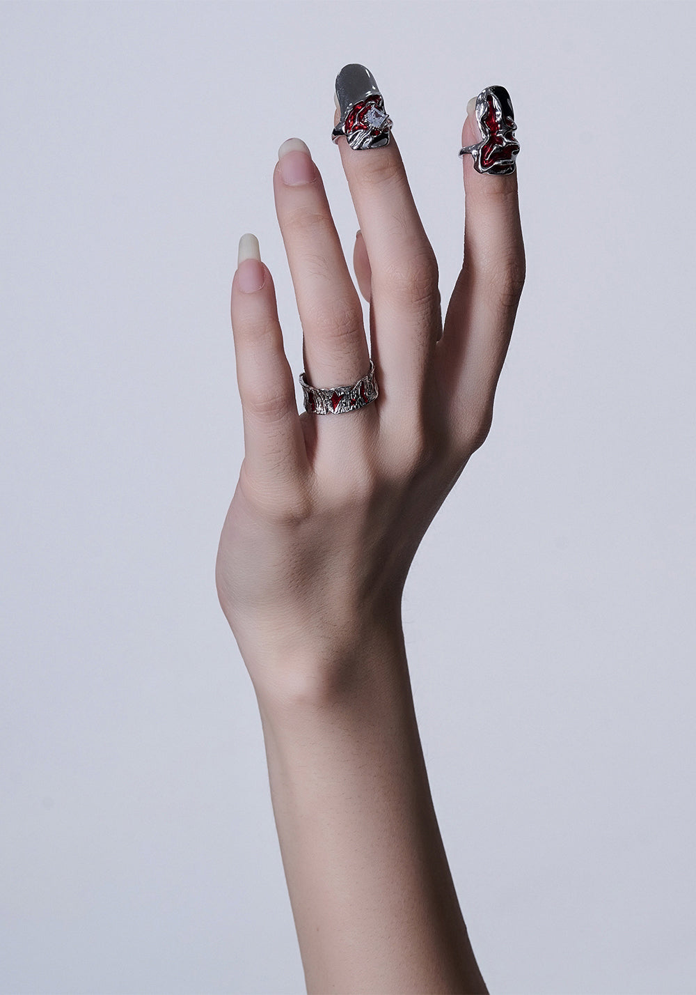 ILLuSoRy丨Textured Silver Punk Rings - PSYLOS 1, ILLuSoRy丨Textured Silver Punk Rings, Accessories, ILLuSoRy, PSYLOS 1