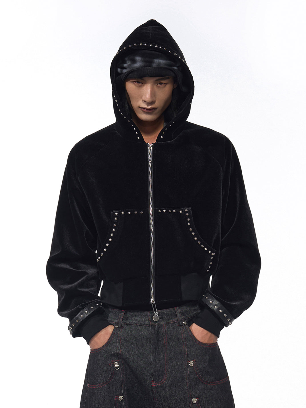 Fourth3ex | Studded Corduroy Hoodie Jacket - PSYLOS 1, Fourth3ex | Studded Corduroy Hoodie Jacket, Hoodie, Fourth3ex, PSYLOS 1