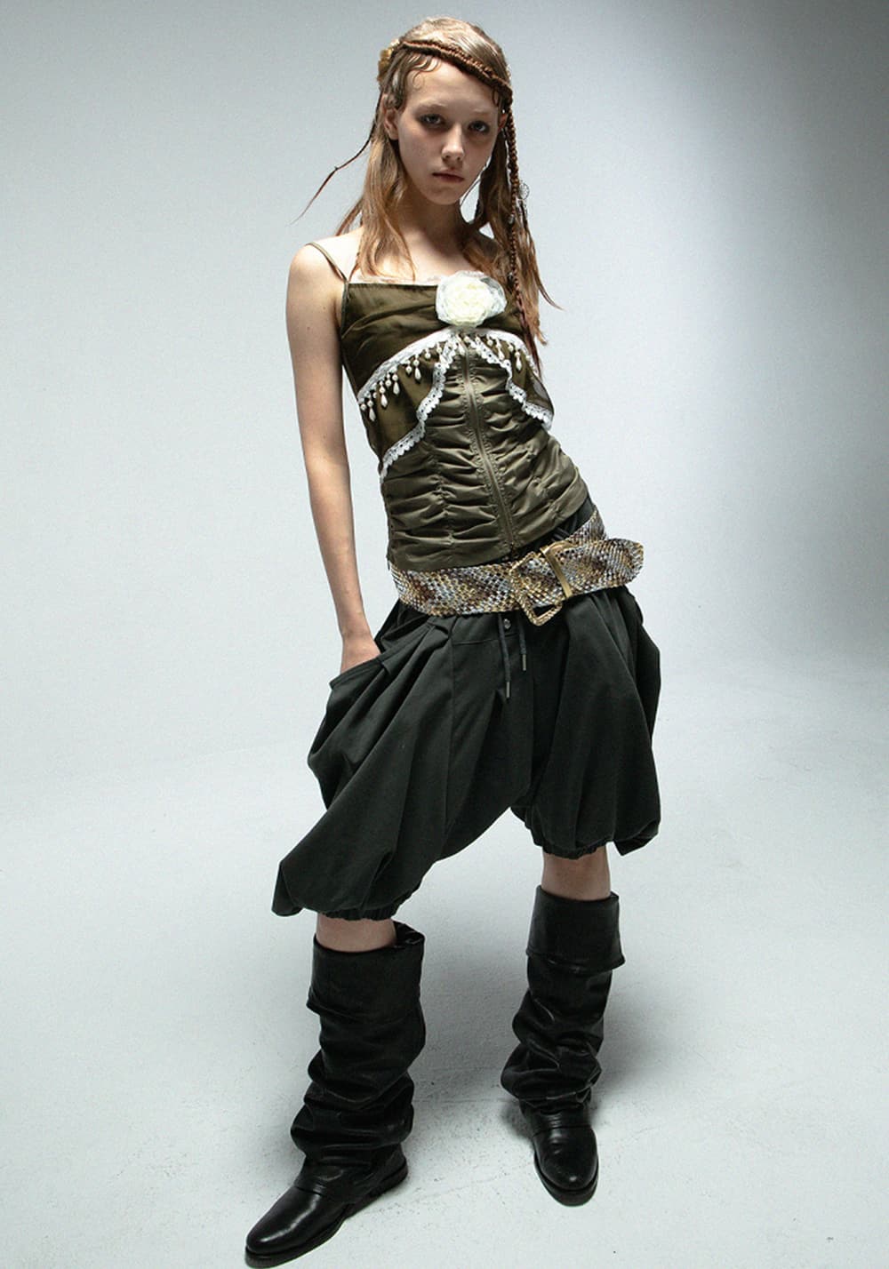 DOUBLEPUNCH丨Chiffon Lace Slim Fit Set - PSYLOS 1, DOUBLEPUNCH丨Chiffon Lace Slim Fit Set, T-Shirt, DOUBLEPUNCH, PSYLOS 1