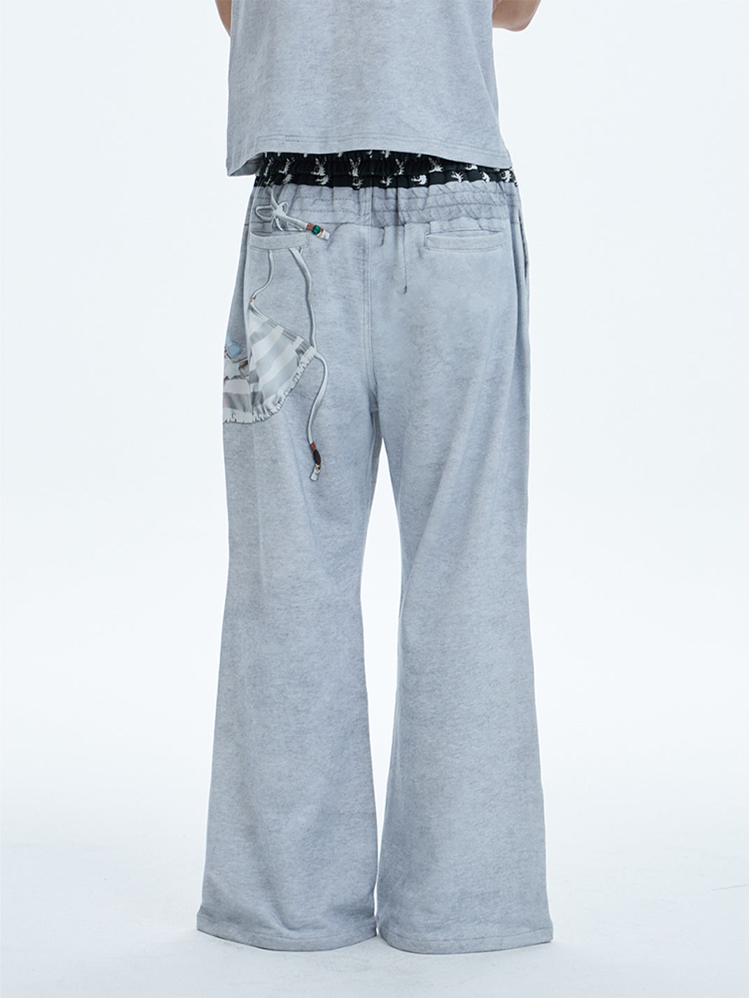 DND4DES | Bikini Print Double Waist Flare Pants - PSYLOS 1, DND4DES | Bikini Print Double Waist Flare Pants, Pants, DND4DES•JAPAN, PSYLOS 1