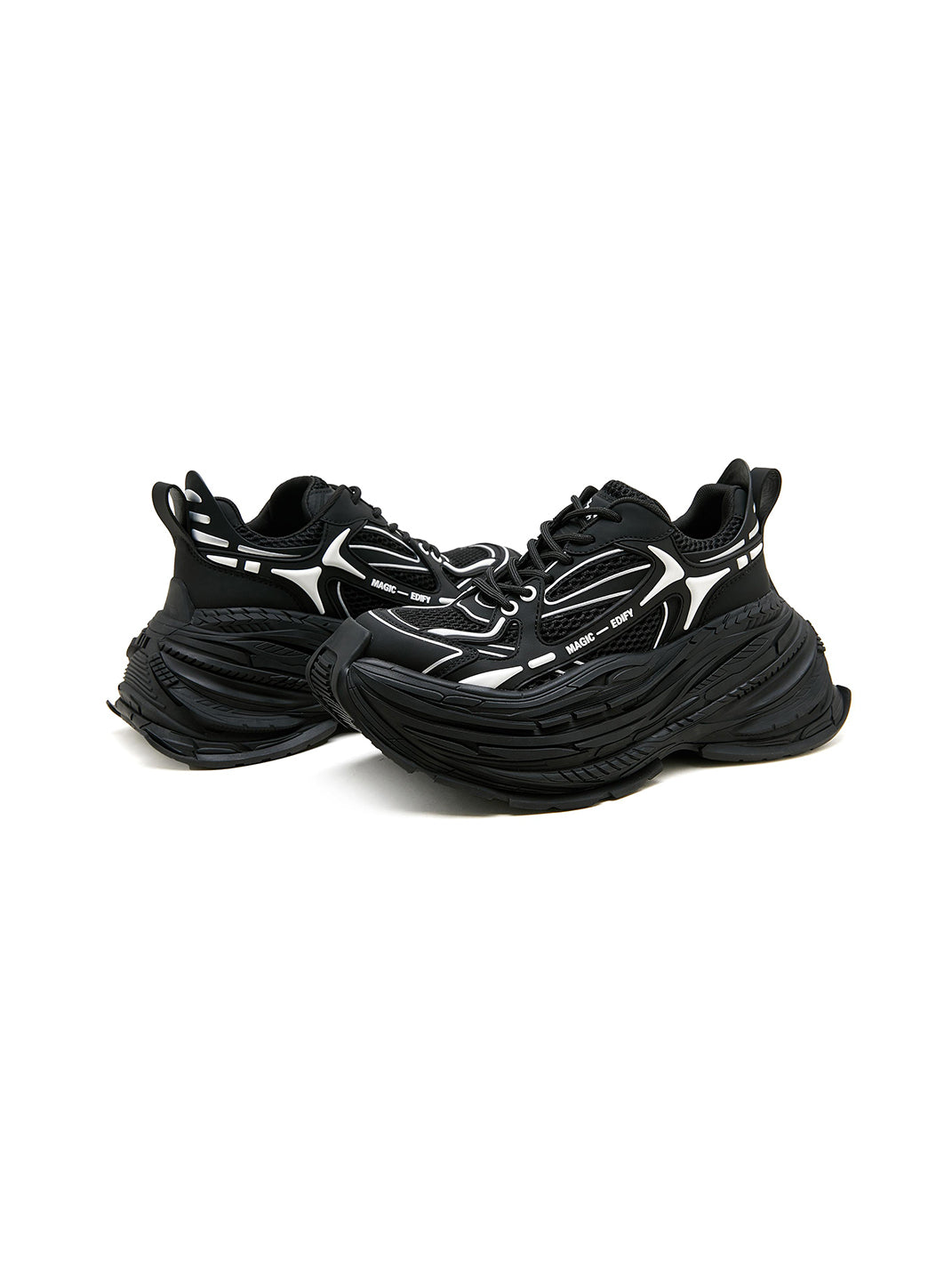 M88M丨Distressed Dad Sneakers Couple Retro Shoes-Black - PSYLOS 1, M88M丨Distressed Dad Sneakers Couple Retro Shoes-Black, Chunky Sneakers, M88M, PSYLOS 1