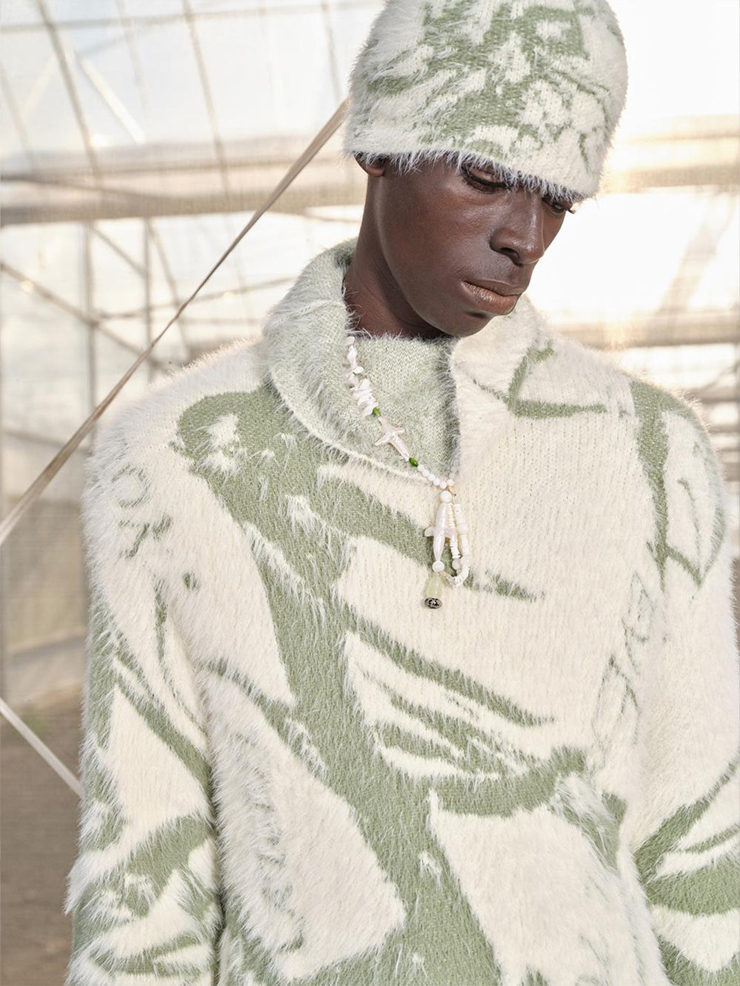 NUTEMPEROR | Textured Fuzzy Jacquard Knit Beanie - PSYLOS 1, NUTEMPEROR | Textured Fuzzy Jacquard Knit Beanie, Hat, NUTEMPEROR•JAPAN, PSYLOS 1