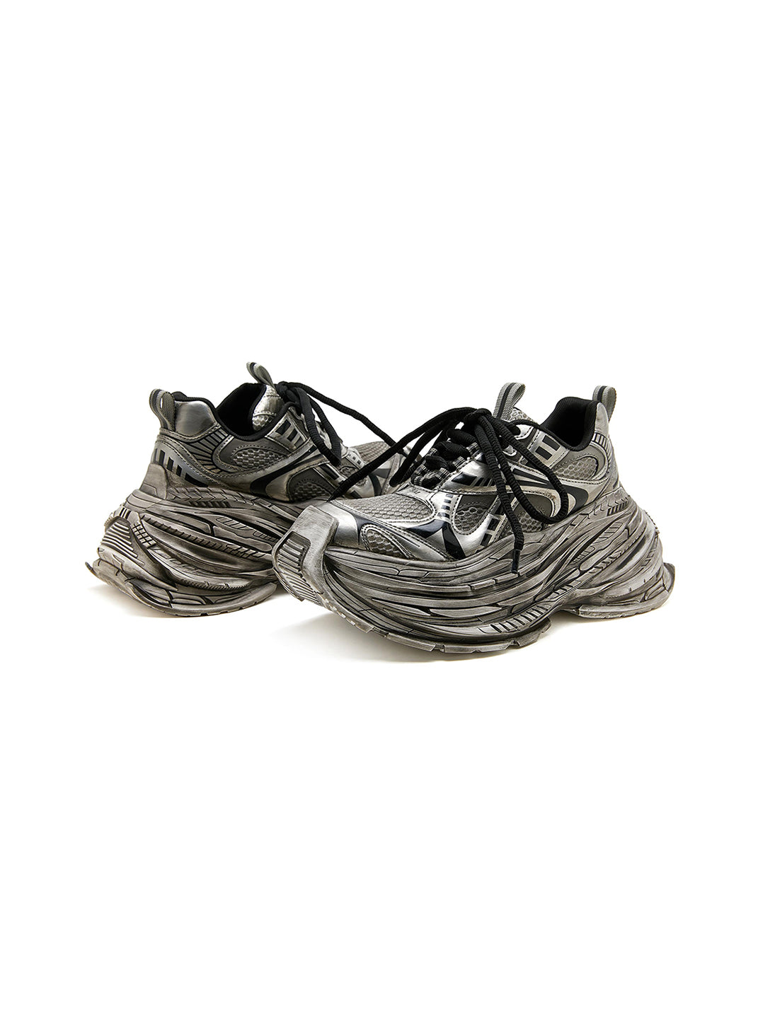 M88M丨Retro Distressed Chunky Sneakers for Couples-Sliver - PSYLOS 1, M88M丨Retro Distressed Chunky Sneakers for Couples-Sliver, Shoes, M88M, PSYLOS 1