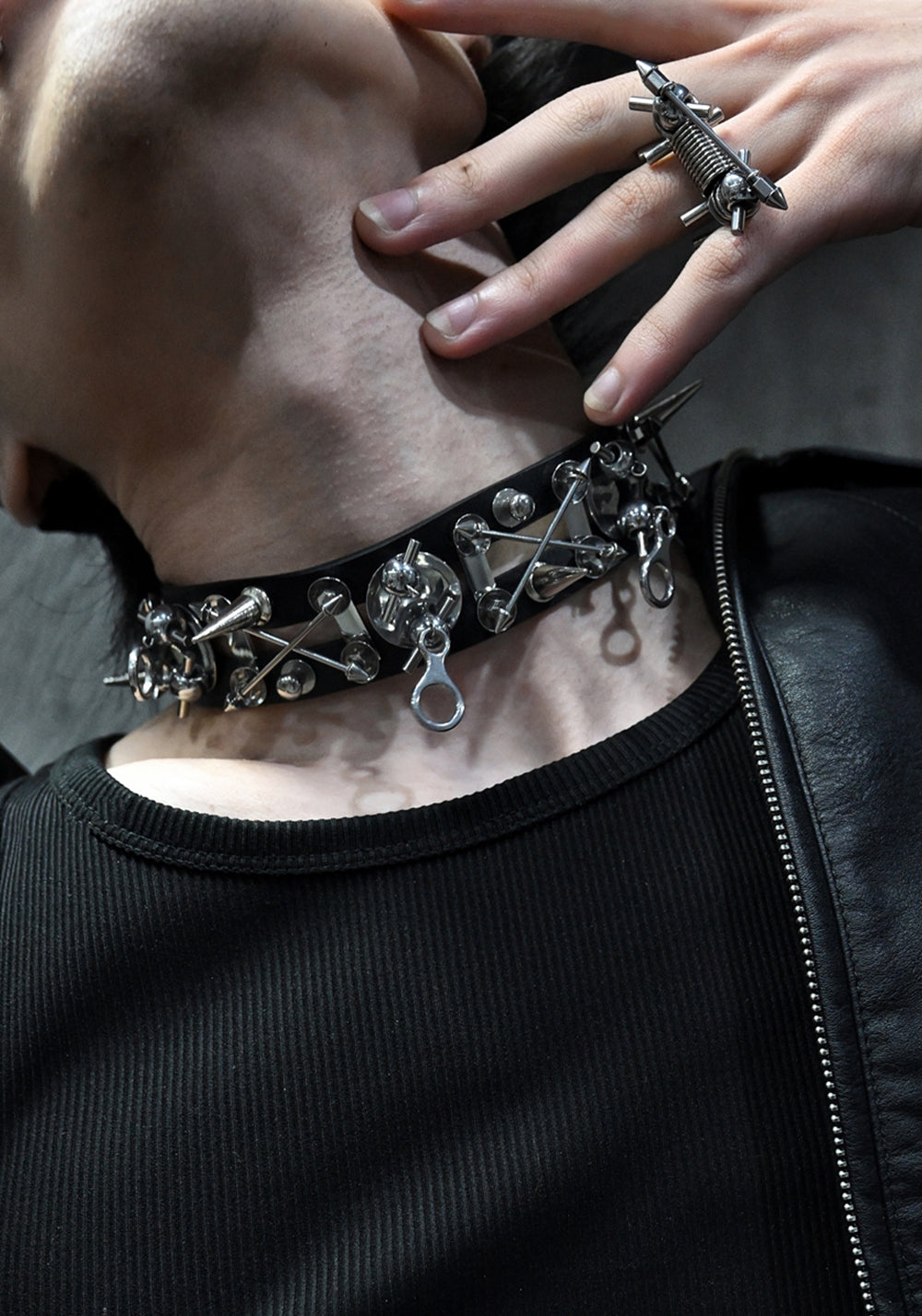 ILLuSoRy丨Handmade Punk Leather Choker - Heavy Duty Hardware - PSYLOS 1, ILLuSoRy丨Handmade Punk Leather Choker - Heavy Duty Hardware, Accessories, ILLuSoRy, PSYLOS 1