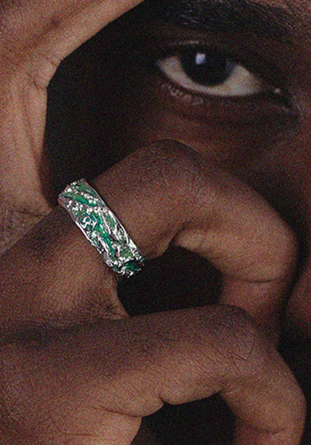 LUXTA丨Green Ice Silver Adjustable Ring - PSYLOS 1, LUXTA丨Green Ice Silver Adjustable Ring, Accessories, LUXTA, PSYLOS 1