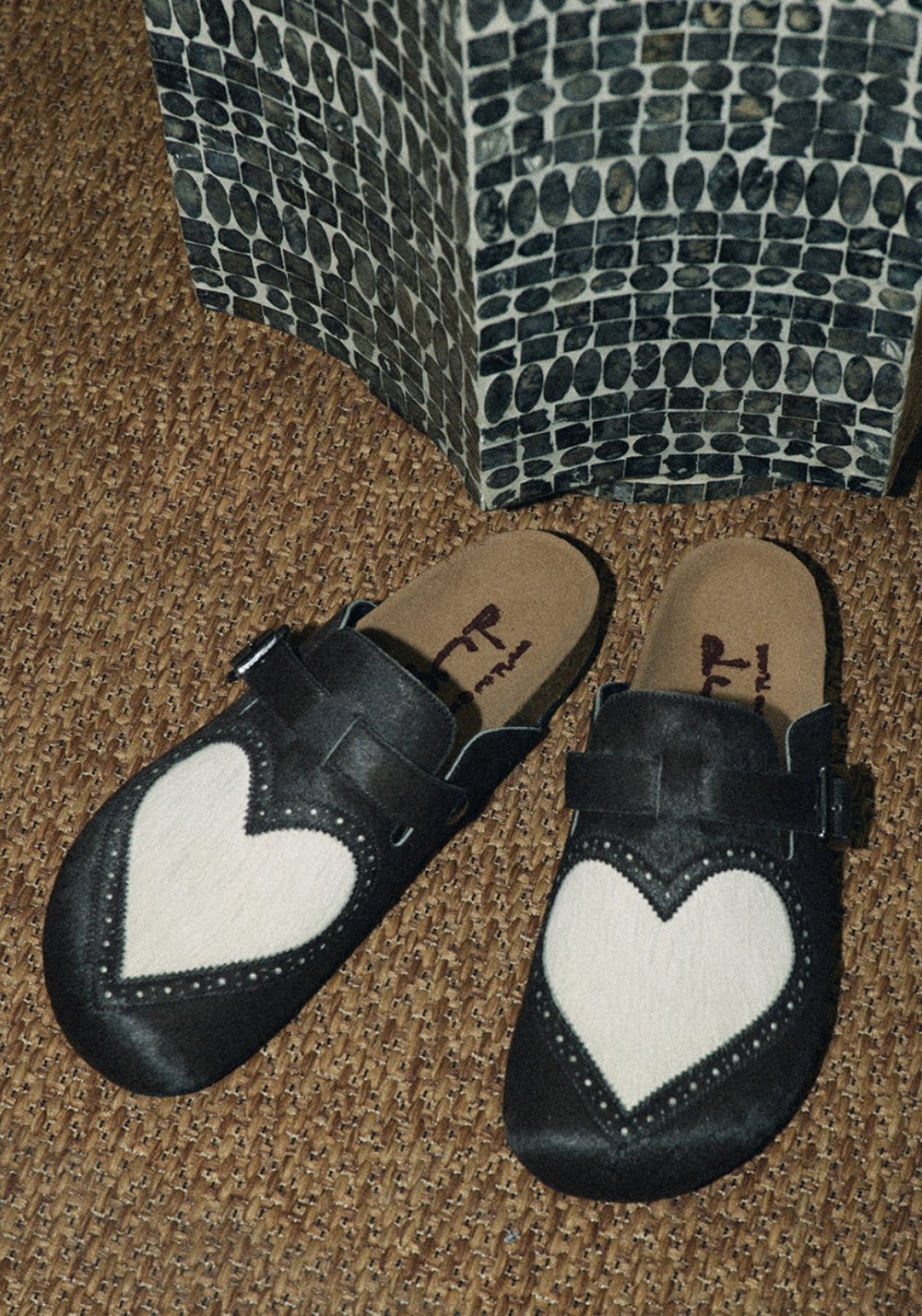 CONP丨Heart Slides - Fuzzy Embroidered Toe - PSYLOS 1, CONP丨Heart Slides - Fuzzy Embroidered Toe, Slippers, CONP, PSYLOS 1