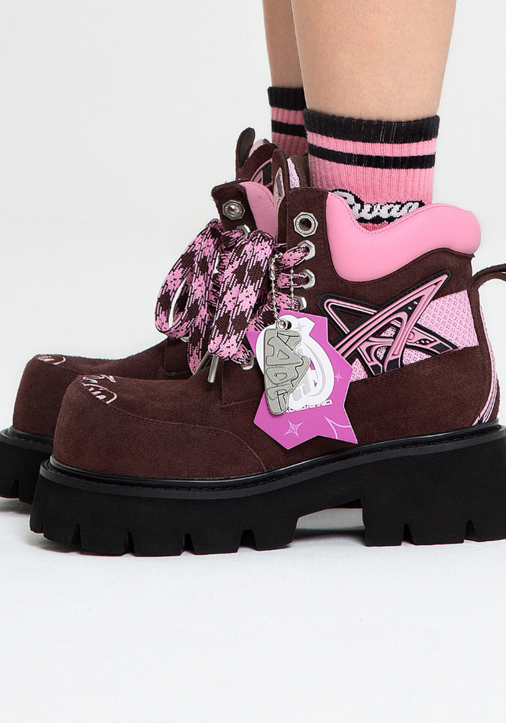 ADC丨Stardust Cat-Ear Black Boots-Purple - PSYLOS 1, ADC丨Stardust Cat-Ear Black Boots-Purple, Boots, ADC, PSYLOS 1