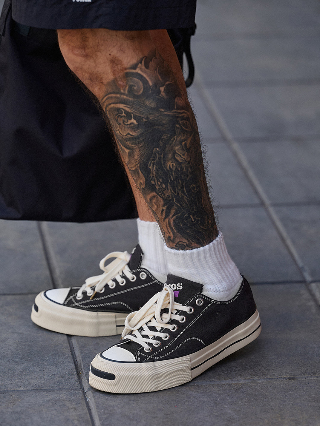 T/C Made x Broshood Co-Branded Smiling Toe Vulcanized Canvas Shoes-Black - PSYLOS 1, T/C Made x Broshood Co-Branded Smiling Toe Vulcanized Canvas Shoes-Black, Canvas Sneakers, T/C MADE, PSYLOS 1