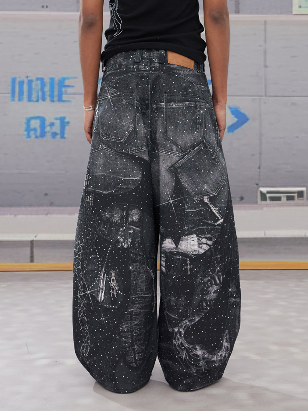 DND4DES | Armored Print Rhinestone Denim Pants - PSYLOS 1, DND4DES | Armored Print Rhinestone Denim Pants, Jeans, DND4DES•JAPAN, PSYLOS 1