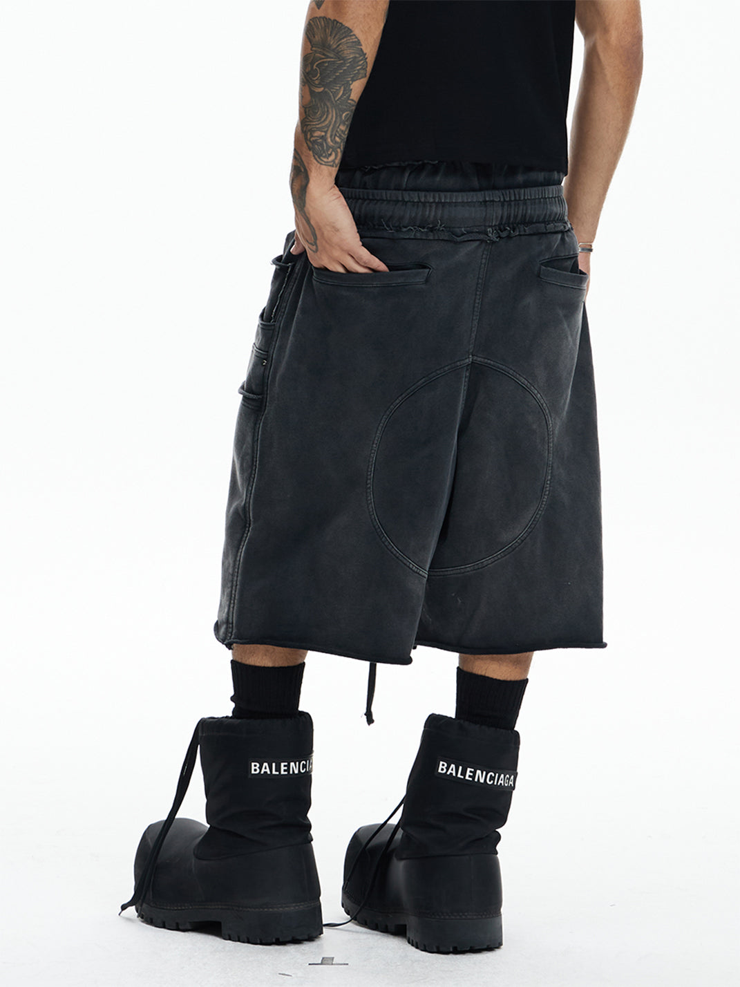 DND4DES | Dual Waist Washed Cropped Shorts - PSYLOS 1, DND4DES | Dual Waist Washed Cropped Shorts, Cargo Pants, DND4DES•JAPAN, PSYLOS 1