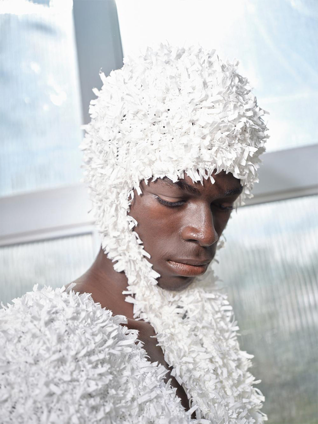 NUTEMPEROR | Soft Yarn Tie-On Pullover Hood - PSYLOS 1, NUTEMPEROR | Soft Yarn Tie-On Pullover Hood, Hat, NUTEMPEROR•JAPAN, PSYLOS 1