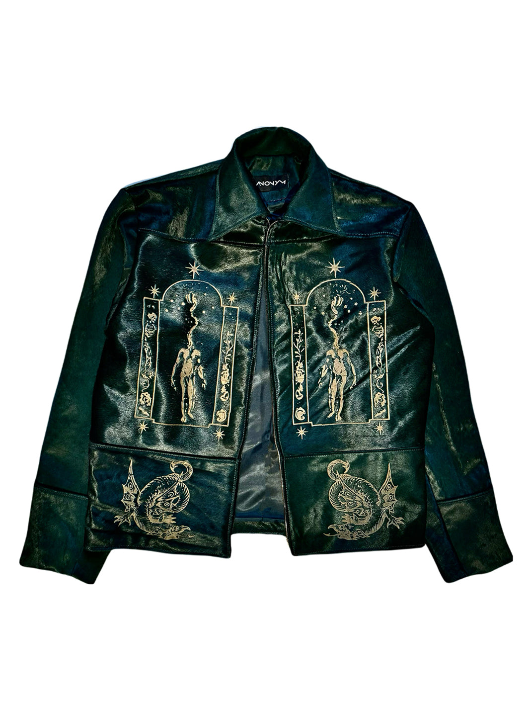 ANONYM | Green Mural Faux Fur Jacket - PSYLOS 1, ANONYM | Green Mural Faux Fur Jacket, Jacket, ANONYM, PSYLOS 1