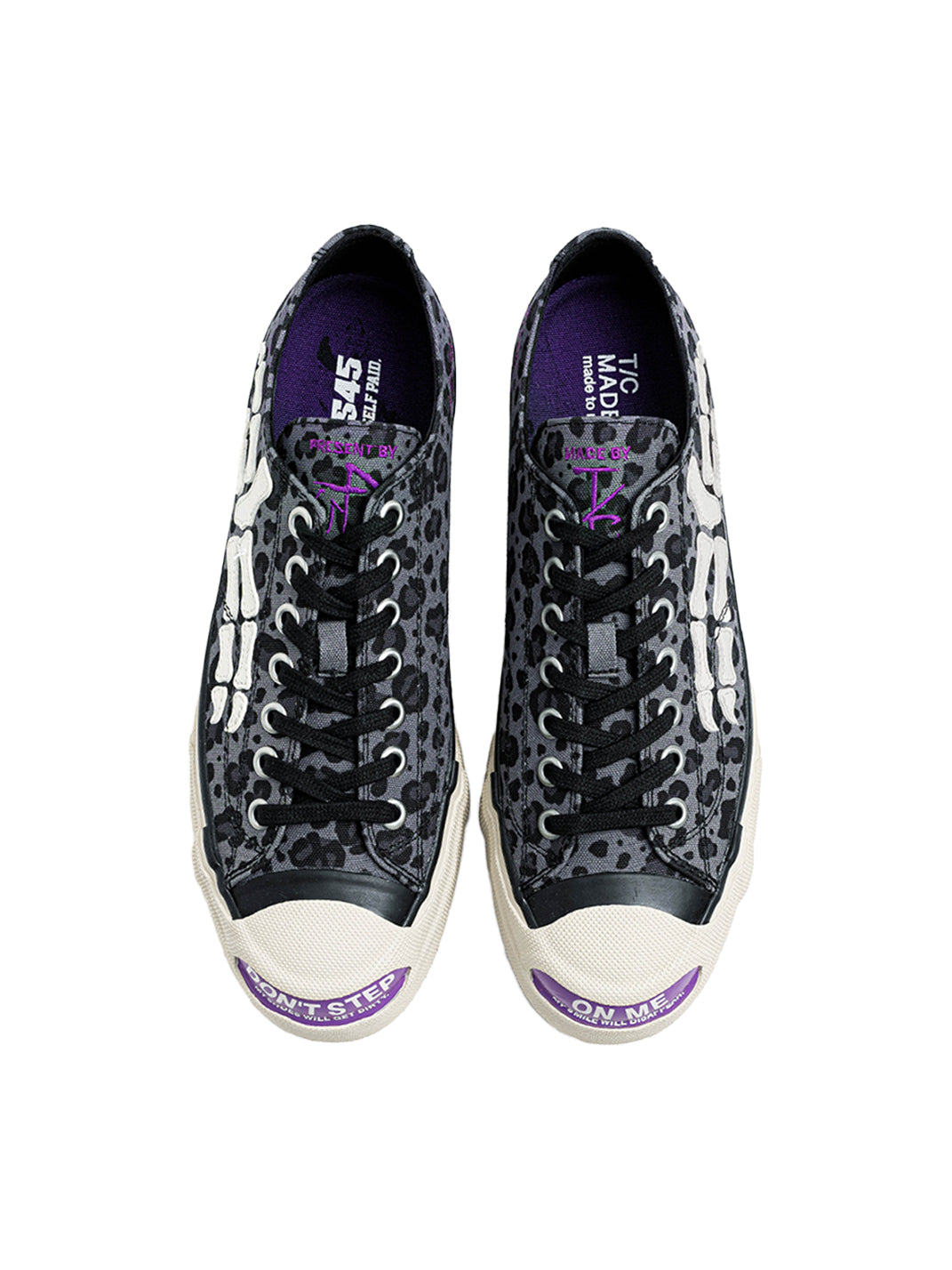 T/C MADE│S45 Smiley Low-Tops - Leopard/Bone Canvas Shoes with Thick Sole - PSYLOS 1, T/C MADE│S45 Smiley Low-Tops - Leopard/Bone Canvas Shoes with Thick Sole, Canvas Sneakers, T/C MADE, PSYLOS 1