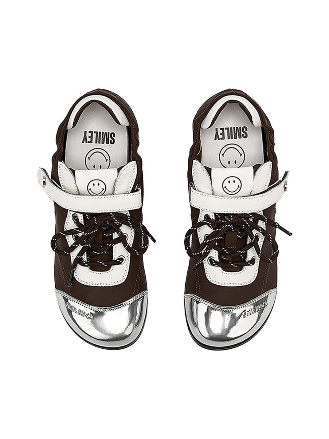 SMILEY | Ballet Flats Round Toe Shoes-Brown - PSYLOS 1, SMILEY | Ballet Flats Round Toe Shoes-Brown, Retro Trainers, SMILEY, PSYLOS 1