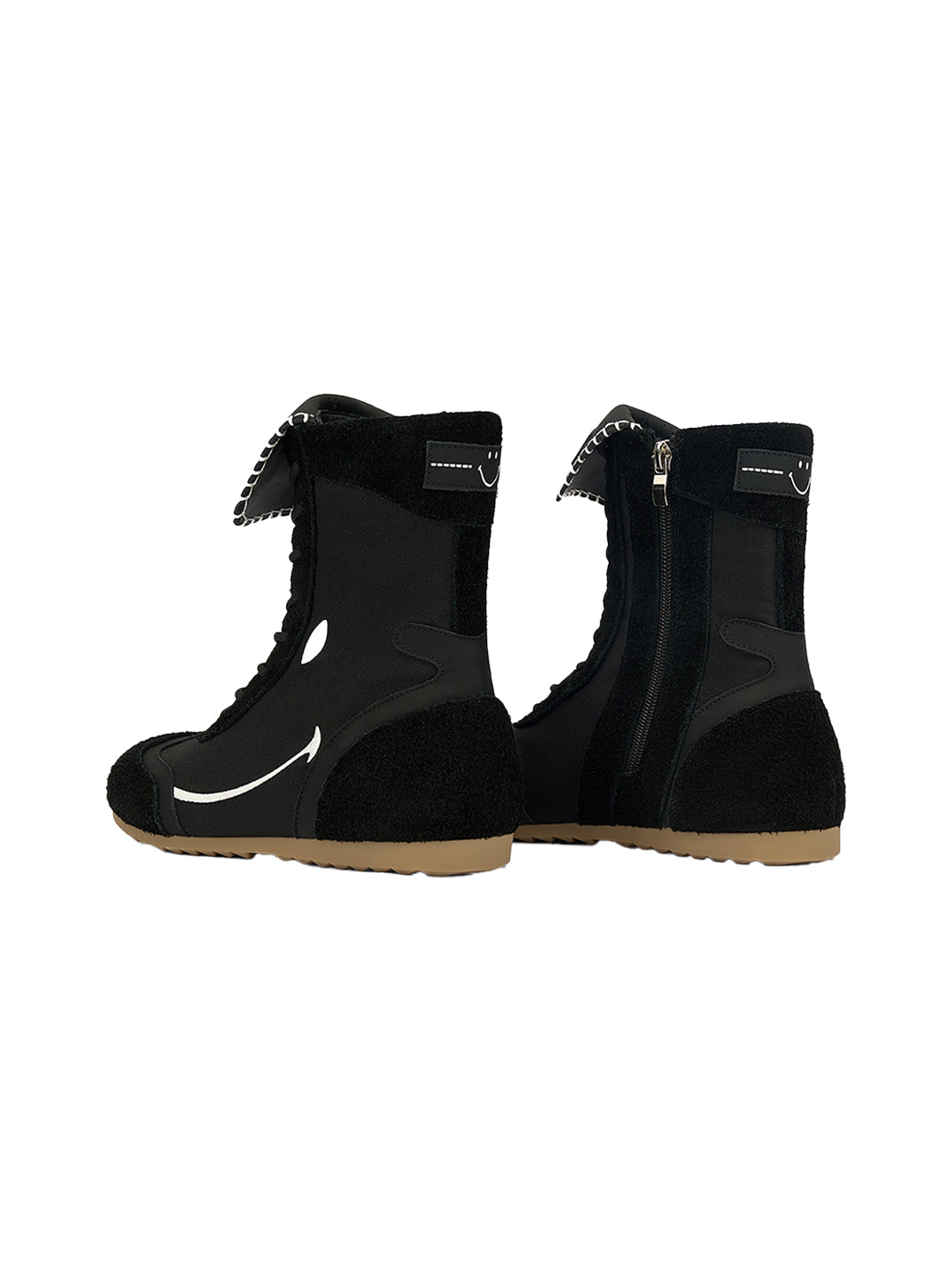 SMILEY | Boxing Mid Boots Chunky Platform-Black - PSYLOS 1, SMILEY | Boxing Mid Boots Chunky Platform-Black, Boots, SMILEY, PSYLOS 1