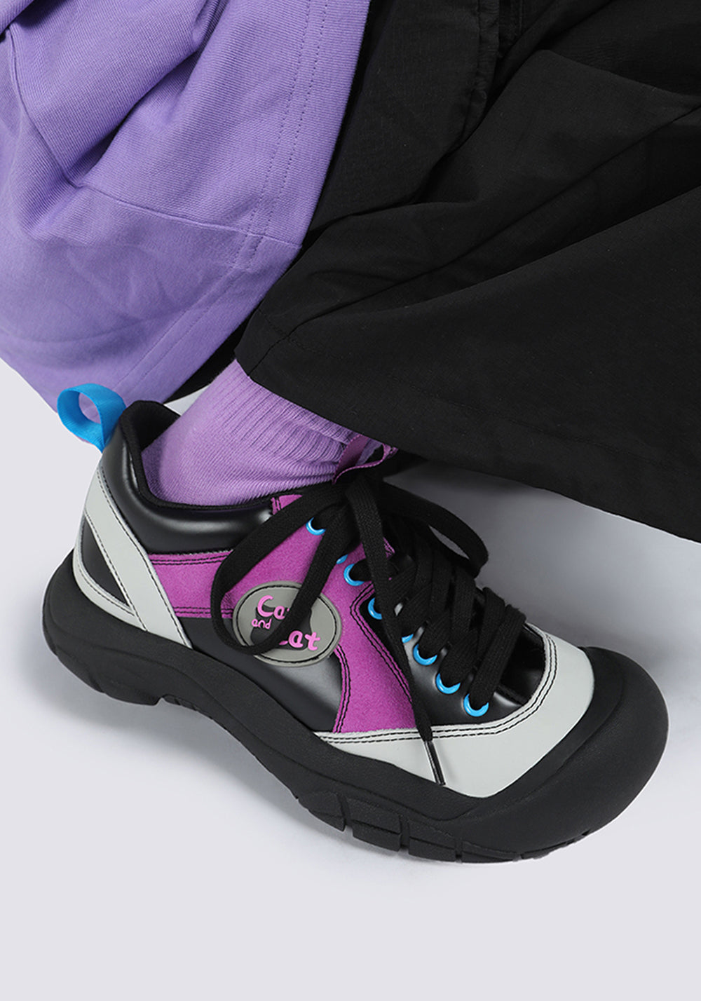 Cat and cat | Chunky Round Toe Lace-Up Sneakers - PSYLOS 1, Cat and cat | Chunky Round Toe Lace-Up Sneakers, Athleisure shoes, Cat and cat, PSYLOS 1
